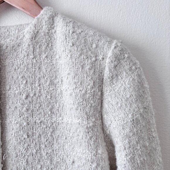 Abercrombie & Fitch Collarless Cropped Tweed Jacket - Picture 5 of 8